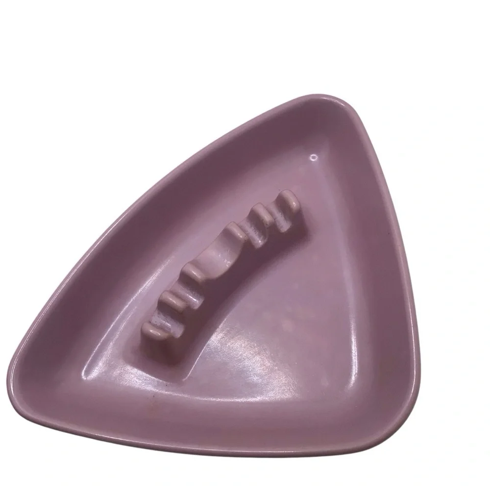 Vintage GES-Line Melamine Ashtray Set Mauve Pink MCM Round #341 & Triangle #361